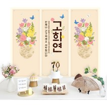 [소장] 판매제품 칠순 잔치용품세트 칠순 상차림 고희연 상차림대여 팔순 환갑 칠순상차림대여, C. 꽃백자 현수막 트, 선택안함