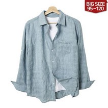 트렌디메이커 남성 빅사이즈 린넨 오픈카라 캐주얼 셔츠 TM353
