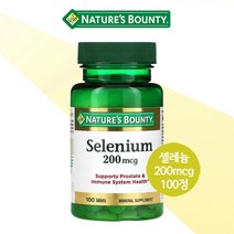 네이처스바운티 셀레늄 200mcg 100정 미네랄보충 항산화 Selenium, 1개, 기본