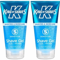 King of Shaves 킹 오브 쉐이브 쉐이빙 젤 150ml 2팩 센서티브 Sensitive Shaving Gel for Men - TWIN PACK, 1set