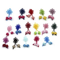 전통 국화 매듭 장식 수술 포장 교재용 재료 스트랩, 곤색분홍