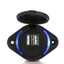 캠핑카 부품 자동차 좌석 USB 버스 충전기 12V DC 표면 실장 플랫 듀얼 소켓 3.1A, 03 Blue