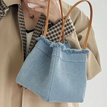 여성용 데님 가방 가을 겨울 토트백 패션 캐주얼 스퀘어 백 대용량S220901510