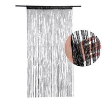 반창커튼 방염 먼지없는 수입린넨 커튼100x200cm 반짝 이는 술 라인 거실 문자열 도어 디바이더 드레이프 거실 장식 valance 홈 장식