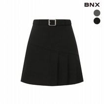 BNX 여성 하프 주름 벨티드 미니 스커트