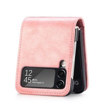 카드 포켓 비즈니스 가죽 케이스 삼성 갤럭시 z플립4 5G 플립 4 3 지문 방지 보호 커버 Coque 106467