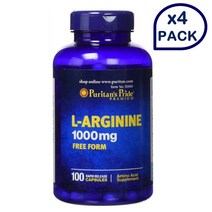 Puritans Pride 퓨리탄 프라이드 엘 아르기닌 L Arginine 1000mg 100캡슐 4개