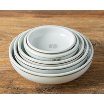 국산 반찬그릇 원형 찬기 희고백자 전통문양 레트로 식기 사기 그릇 도자기, 4호