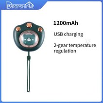 usb온풍기 전기 핸드 워머 와 보조베터리 USB 손 히터 Cat Claw 모양 난방 1200/2400mAh 홈 겨울, 04 1200mAh Green