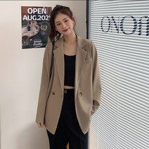 채윤러브 chaeyoon love 여성 캐주얼 원버튼 루즈핏 자켓