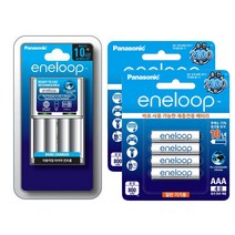 파나소닉 건전지 충전기 BQCC51K + 에네루프 충전지 AAA 8p 세트, 1세트
