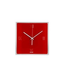 카르텔 Tic & Tac 틱앤택 메탈릭 정사각형 시계 4종, 레드