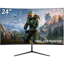 Gawfolk 아이케어 기술이 적용된 24인치 게이밍 모니터 165Hz 144Hz FHD 1080P LED 컴퓨터 VA 디스플레이 100% sRGB HDMI DP VESA 벽면 장, 24-inch Frameless