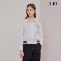 JJ지고트 JJ.ro 밴딩 배색 프린트 블라우스 GM3A0BLJ1