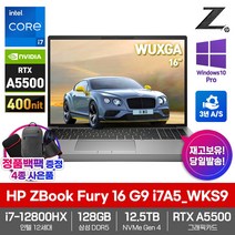 HP 워크스테이션 노트북 ZBook Fury 16 G9 i7A5_WKS9 RTX A5500 12세대i7 SSD12.5TB 128GB WIN10Pro WUXGA 16형, 실버, 코어i7, 12TB, WIN10 Pro