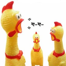 스퀴즈 꼬끼오 엽기 노랑 닭 강아지장난감, 1개, 소