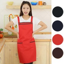 업소용 라인앞치마 4컬러 단체복 서빙 성인앞치마, 업소용 라인앞치마_레드