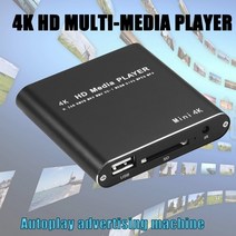 오디오비디오ppt음악사진 재생을 위한 4g 스토리지에 내장된 멀티 미디어 플레이어 미니 4k h.265 광고 플레이어 자동 재생, 미국 플러그