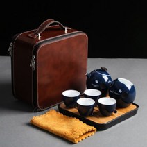 수제 세라믹찻잔 부모님 장인어른 시아버지 아버님 어머님 30 20주년 결혼기념일 생신 선물, 상세페이지참조, 지 블루 여덟 조각 세트