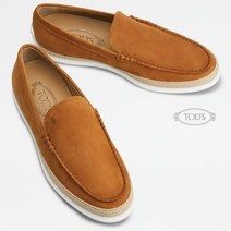 토즈 23SS NUBUCK 스탬프 모노그램 로고 남성 슬립온 BW
