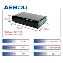 AERDU 전기 스쿠터 스케이트보드 자전거용 리튬 이온 배터리 36V 18650 21700 10S2P 30A BMS MH1 35E 50E 셀 포함, 3.36V-5.2Ah