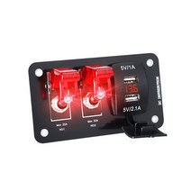 12/24V 3 위치 자동 LED 레이싱 카 점화 엔진 시작/오프 푸시 토글 스위치 패널 자동차 보트 캐러밴 수정, [01] Red Light, 01 Red Light