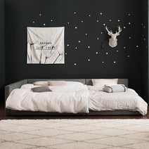 리바트 뉴 탐 패밀리침대 프레임 슬림 한쪽가드Q+SS, 그레이