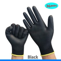 스노우보드장갑 스키장갑 나일론 자동차 수리 작업 장갑 내마모성 다기능 보호, Black 36 pairs, XL