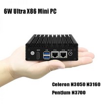 팬리스 미니 PC 펜티엄 N3700 셀러론 N3160 N3050 쿼드 코어 산업용 컴퓨터 포켓 GPIO 듀얼 LAN 2x USB3.0 6W 울트라 X86, Celeron N3160_미국, 8G RAM 128G SSD