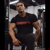 VQ 짐웨어 머슬핏 반팔 빅 풀네임 로고 VANQUISH