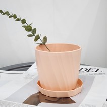 모두다팜 파스텔 플라스틱화분 인테리어화분 받침 포함 분갈이 화분 원형화분 4 color, 핑크