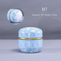 차보관 다도 가정용 밀봉 차 포장 상자휴대용 식 꽃차둥근 작은 주석 용기차 캐디, 18 B7, 1개