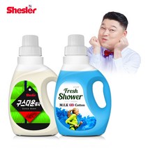 강호동의 쉬슬러 650ml(구스다운세제 1개+ 유연제(프레쉬향) 1개)/아토세이프세제/중성세제/드럼세탁기세제/액체세제, 단품