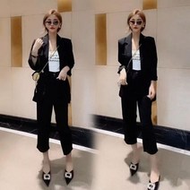 명품스타일 여성정장 의류 여름 패션 우아한 바지 캐주얼 자 켓 두