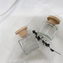 기본사각 라운드 우드 베이직 디퓨저용기 100ml / 우드캡 디퓨저용기 /디퓨저 인테리어용 유리화병용기/방산시장 디퓨저재료