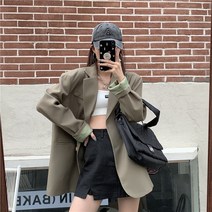 BANHANY 마벨 투버튼 어깨패드 오버핏 루즈핏 테일러드 하프 긴팔 자켓 2color