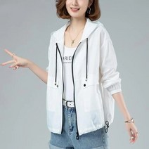 저렴한 자켓 후드 윈드브레이커 캐주얼 오버 코트 지퍼 경량 겉옷 여성용 태양 보호 얇은 2022