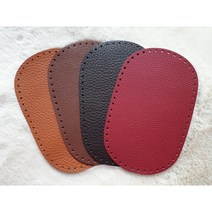 메이플라이크 슈렁큰 천연 소가죽 라운드 가방바닥 가방밑판, 레드