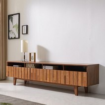 이태리 클래식 작은 AV장 겸 원목 TV 거실장(200cm) 테레비 티브이 깔끔한 목재 다이, 멀바우