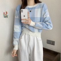 바이제이가먼트 브리저튼 체크 빈티지 맨투맨 니트