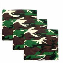 엑스트라 라지 27 x 유니 페이즐리 100% 면 양면 반다나 - 3팩 M.H.I. [미국 직배송], Camoflauge