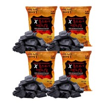 몬스터캠핑숯 1kg x 4개 점화탄 캠핑숯 바베큐숯 참숯