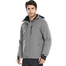 FREE SOLDIER 남성용 방수 스키 스노우 재킷 플리스 안감 따뜻한 겨울 레인 재킷 후드 전체 테이프 솔기 (미드나잇 네이비 XL), Medium