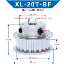 타이밍 풀리 벨트 v벨트 모터 기계 공구 부속 철물 보어 치아 피치 알루미늄 휠 치아 폭, 20mm, 11mm, 1개