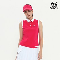 [듀빅] [DV] 여성 배색포인트 민소매 카라티셔츠 DD2WTS109PK