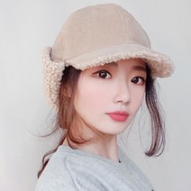 이코마켓 뽀글이 여성 겨울모자 겨울 골프모자 여성골프모자 귀도리모자 귀마개모자 털모자, 블랙