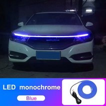 자동차 조명 램프자동차 후드 주간 주행등 스트립 방수 유연한 LED 장식 분위기 램프 앰비언트 백라이트, 04 180cm, 05 blue