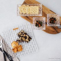 독일 나하트만 보사노바 투명 그릇 유리 접시 4p 세트, 단일 옵션