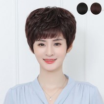 키밍 인모 엄마가발 중년 통가발 여성가발 자연스러운, 1, 딥브라운, 본상품선택