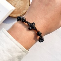 천주교 성물 영명축일 고급 흑단 십자가 묵주 팔찌